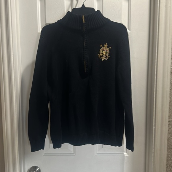 Lauren Ralph Lauren Other - Vintage Ralph Lauren Crest Cotton Turtleneck Zip Sweater Size 1X